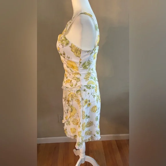 Y2K Ruby Rox romantic cottage fairy Floral Yellow Dress size 9 - Picture 7 of 13